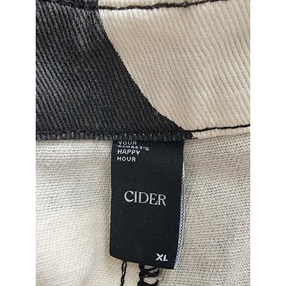 CIDER Black & White Abstract Print Wide Leg Overalls Curve & Plus Women's XL - Picture 9 of 10